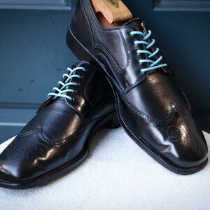 Magnanni 9-M Black Derby Wingtip Mens Dress Shoes